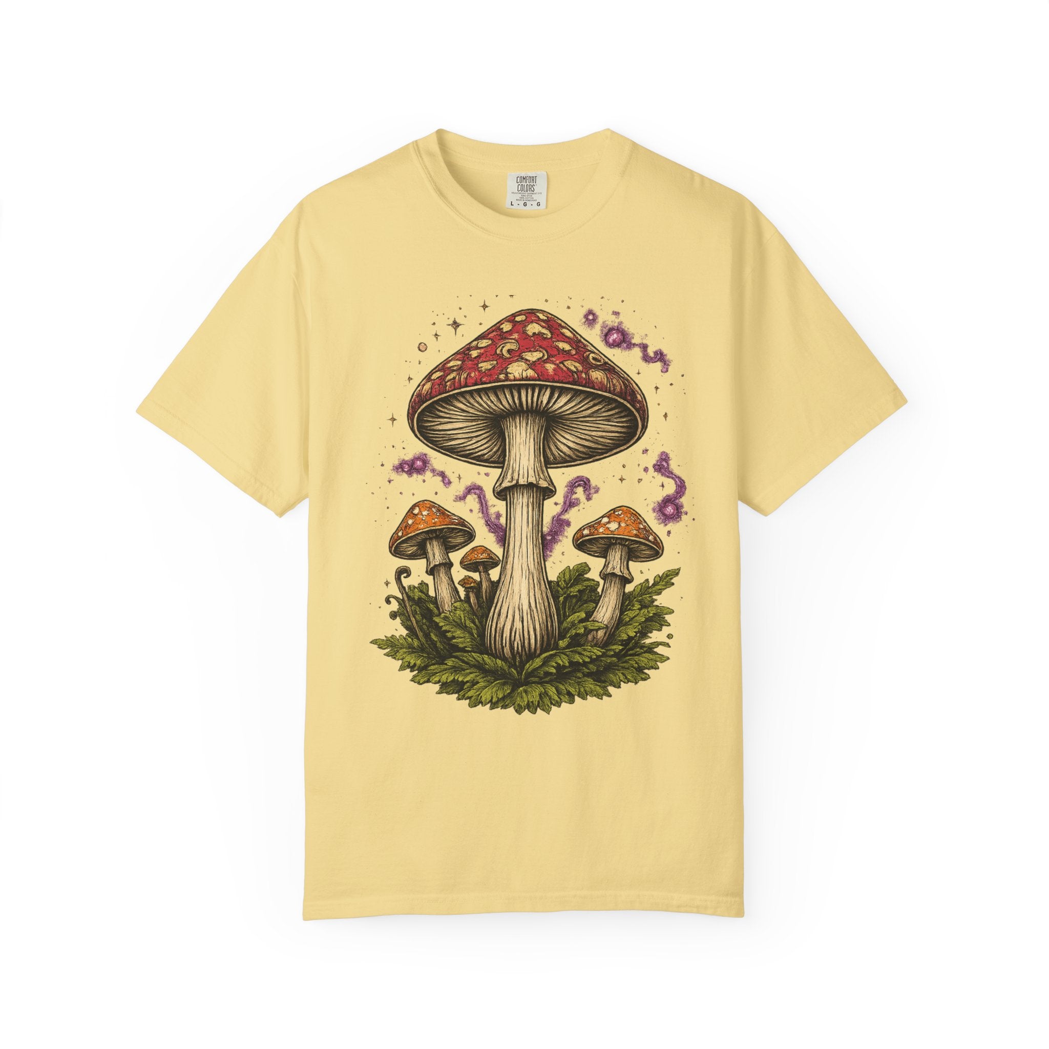 City: Portland Mushroom Graphic T-Shirt — Vintage Forest Amanita Design