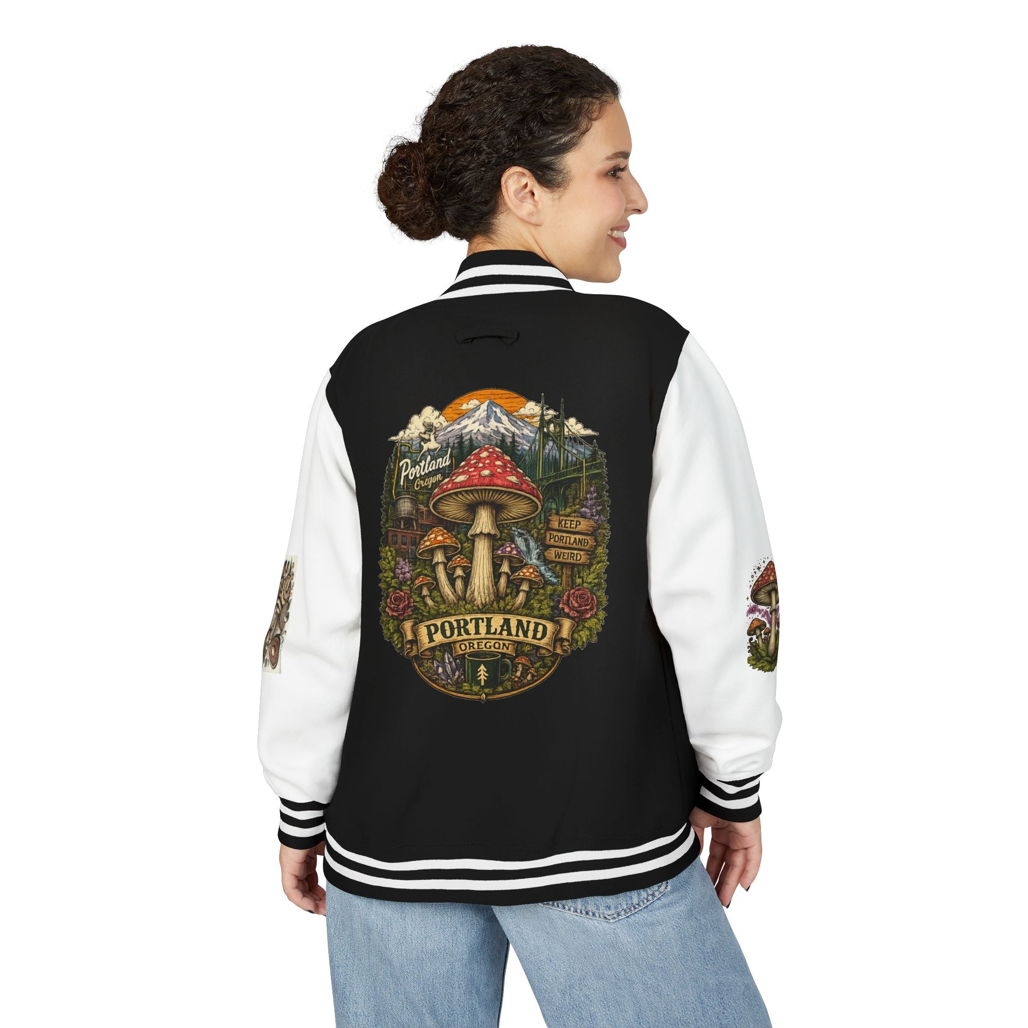 Portland Mushroom Patch Letterman Jacket