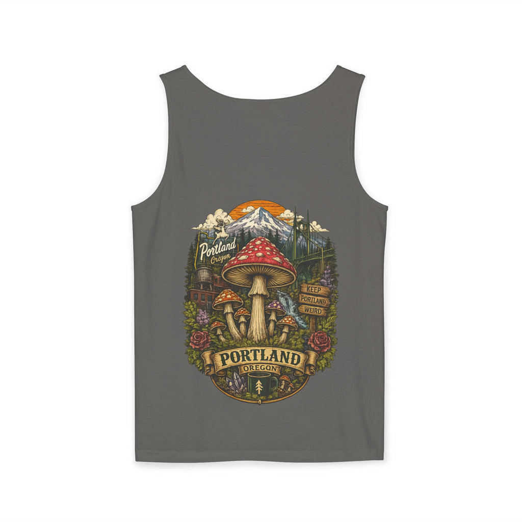 City: Portland Mushroom Tank Top — Psychedelic Forest Graphic Tank