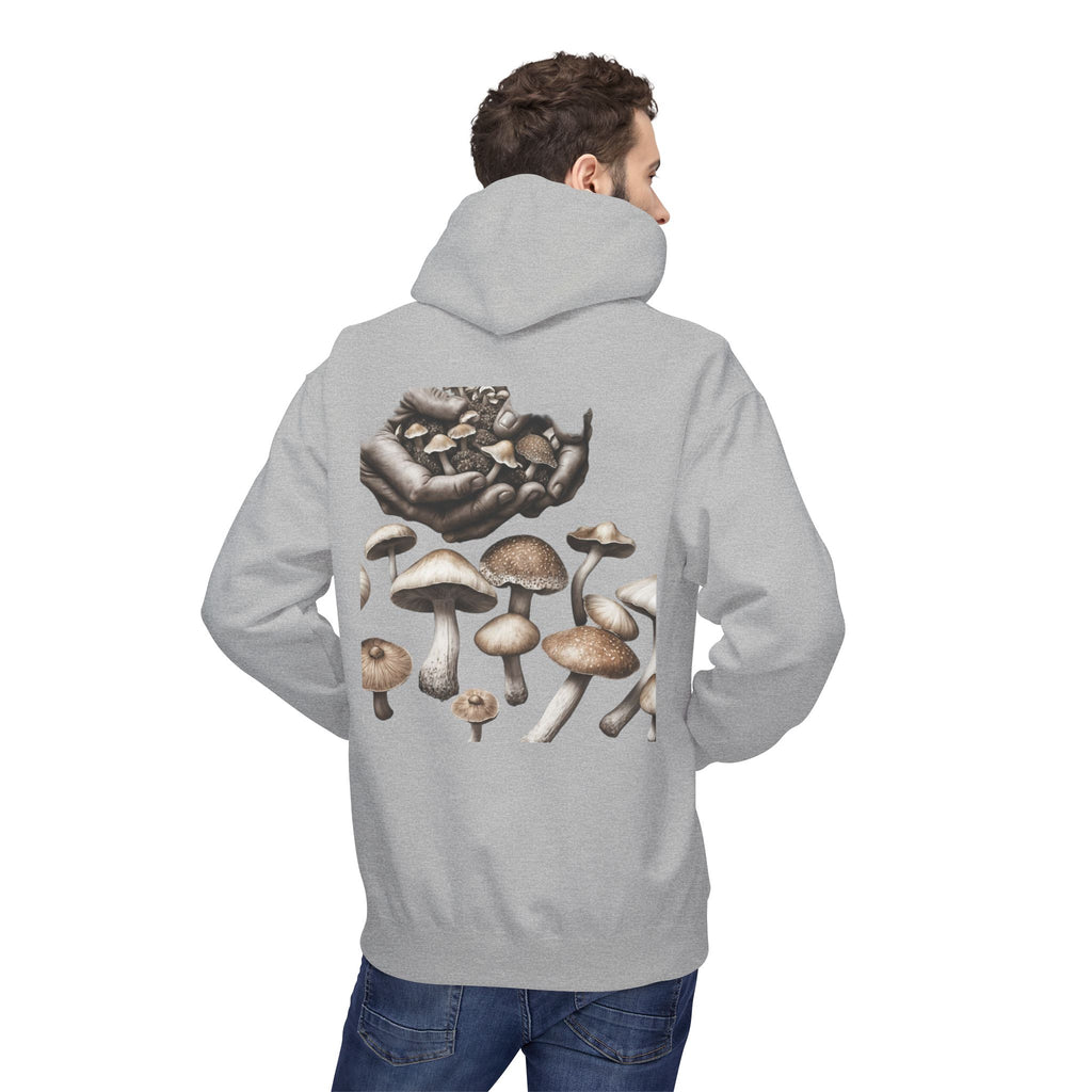 Mushroom Art Hoodie — Botanical Foraging Graphic Pullover