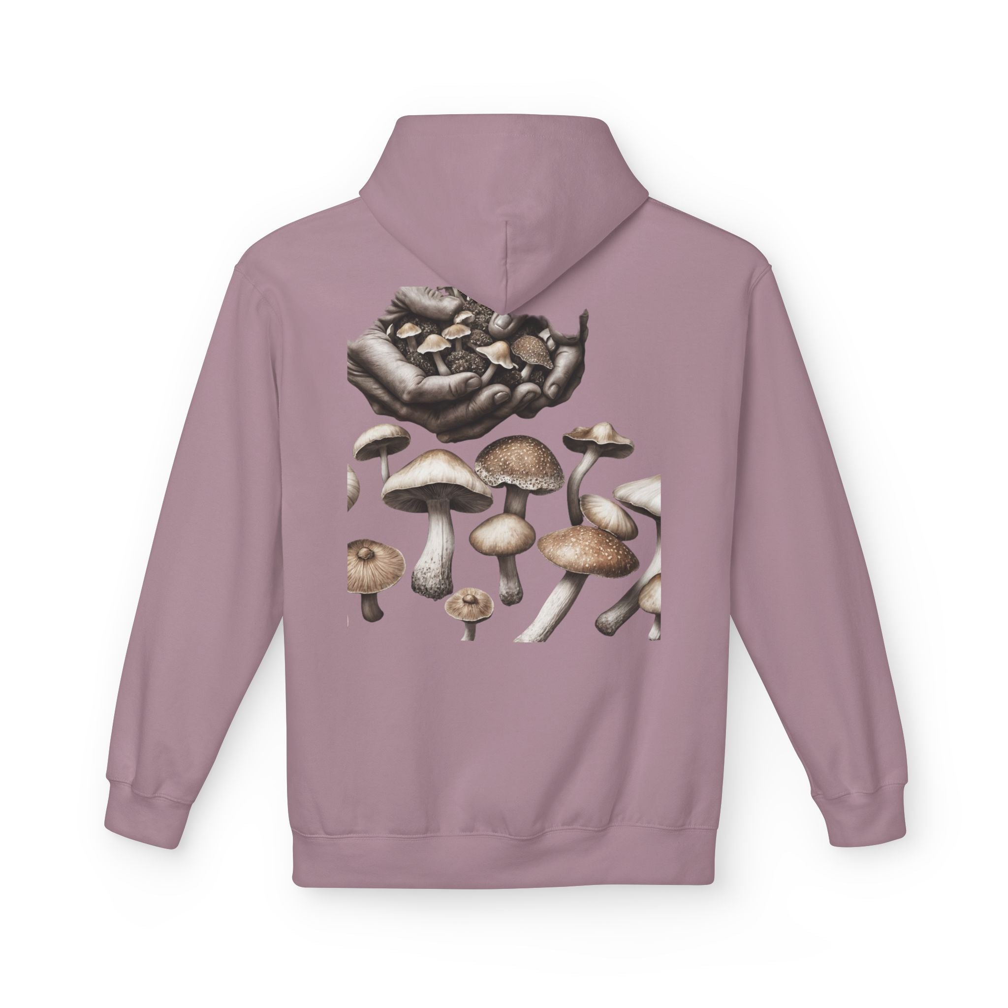 Mushroom Art Hoodie — Botanical Foraging Graphic Pullover