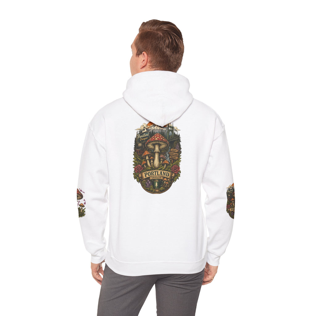 City: Portland Mushroom Forest Hooded Sweatshirt Nature Graphic Hoodie