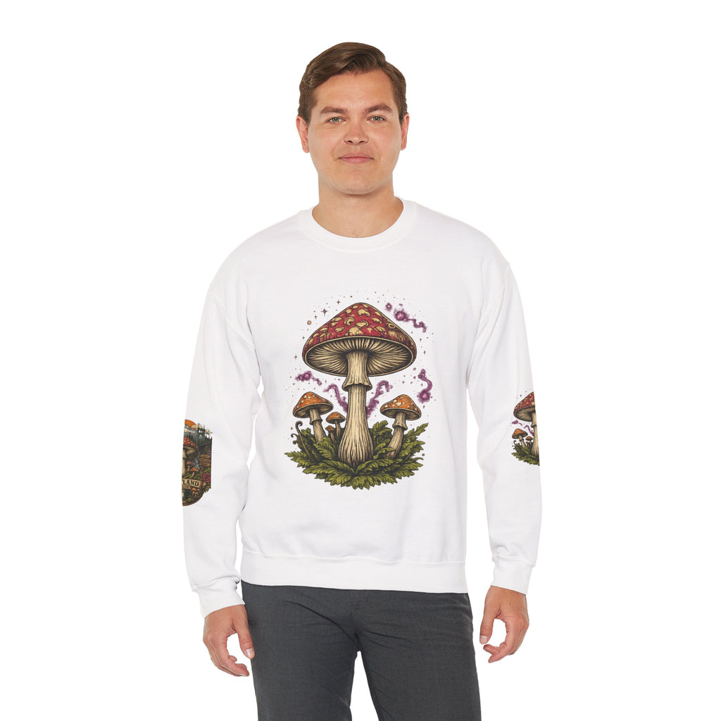 City: Portland Mushroom Crewneck Sweatshirt Vintage Psychedelic Fungi Graphic