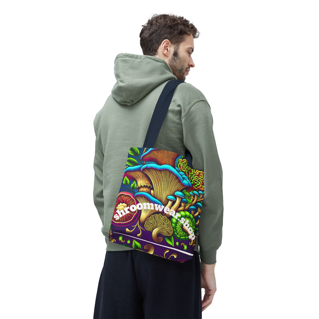 Bag: Mushroom Art Tote Bag – Psychedelic Fungi All-Over Print Eco Tote