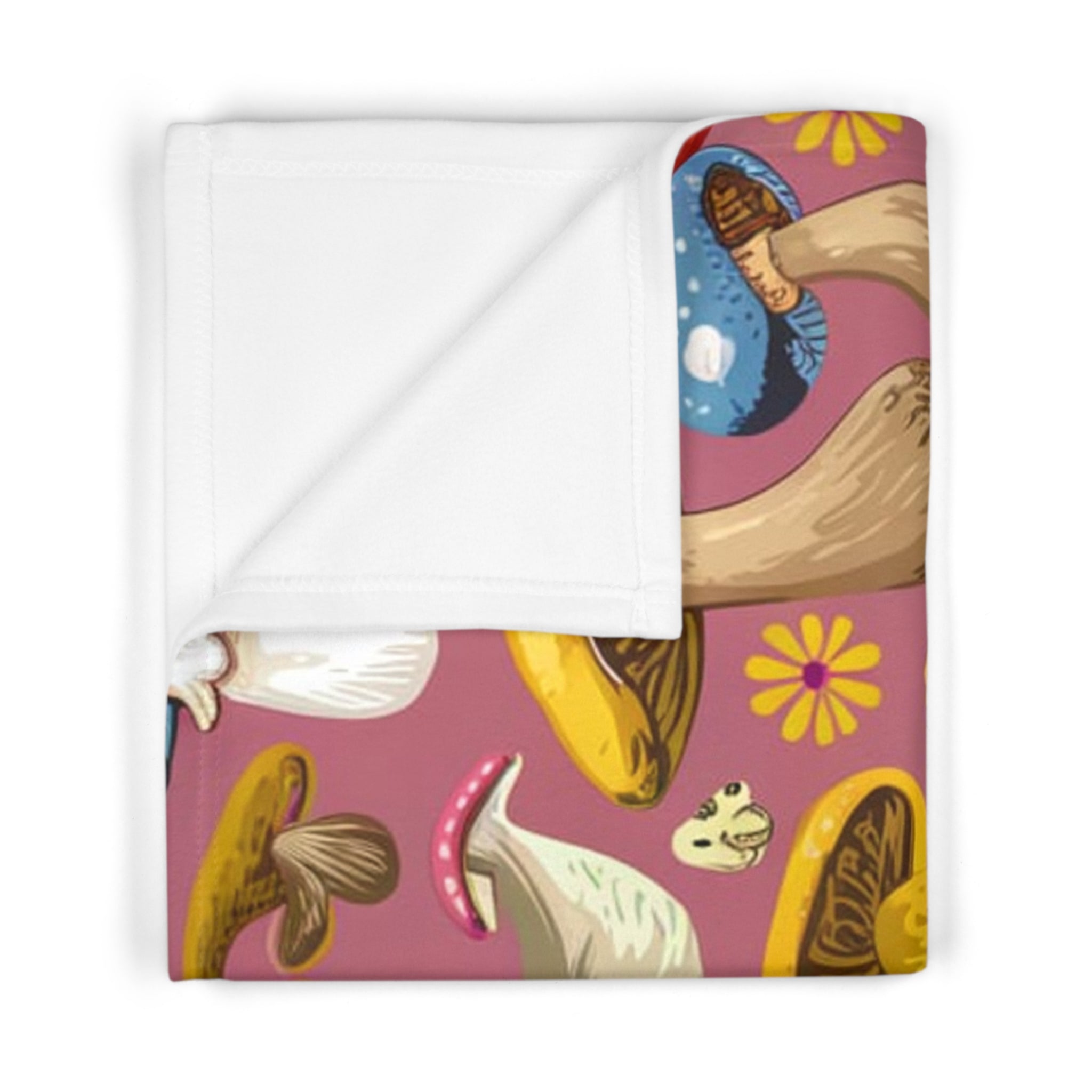 Mushroom Meadow Baby Blanket — Soft Fleece Nursery Throw