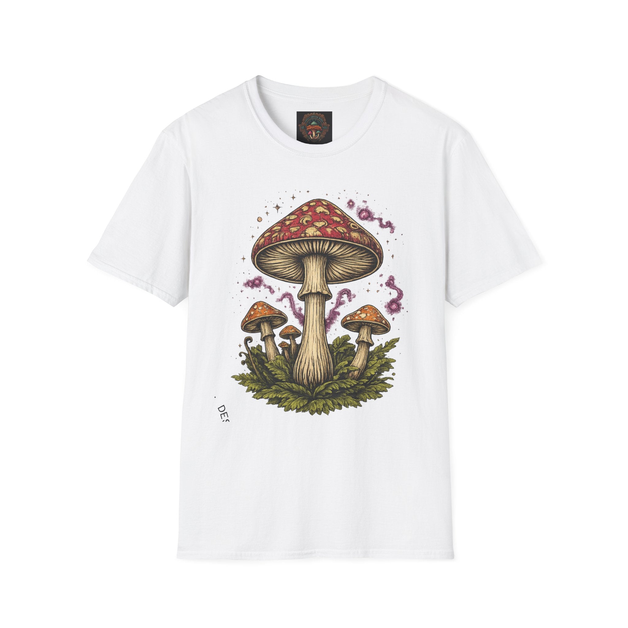 City: Vancouver Mushroom Illustration T-Shirt – Vintage Red Toadstool Graphic