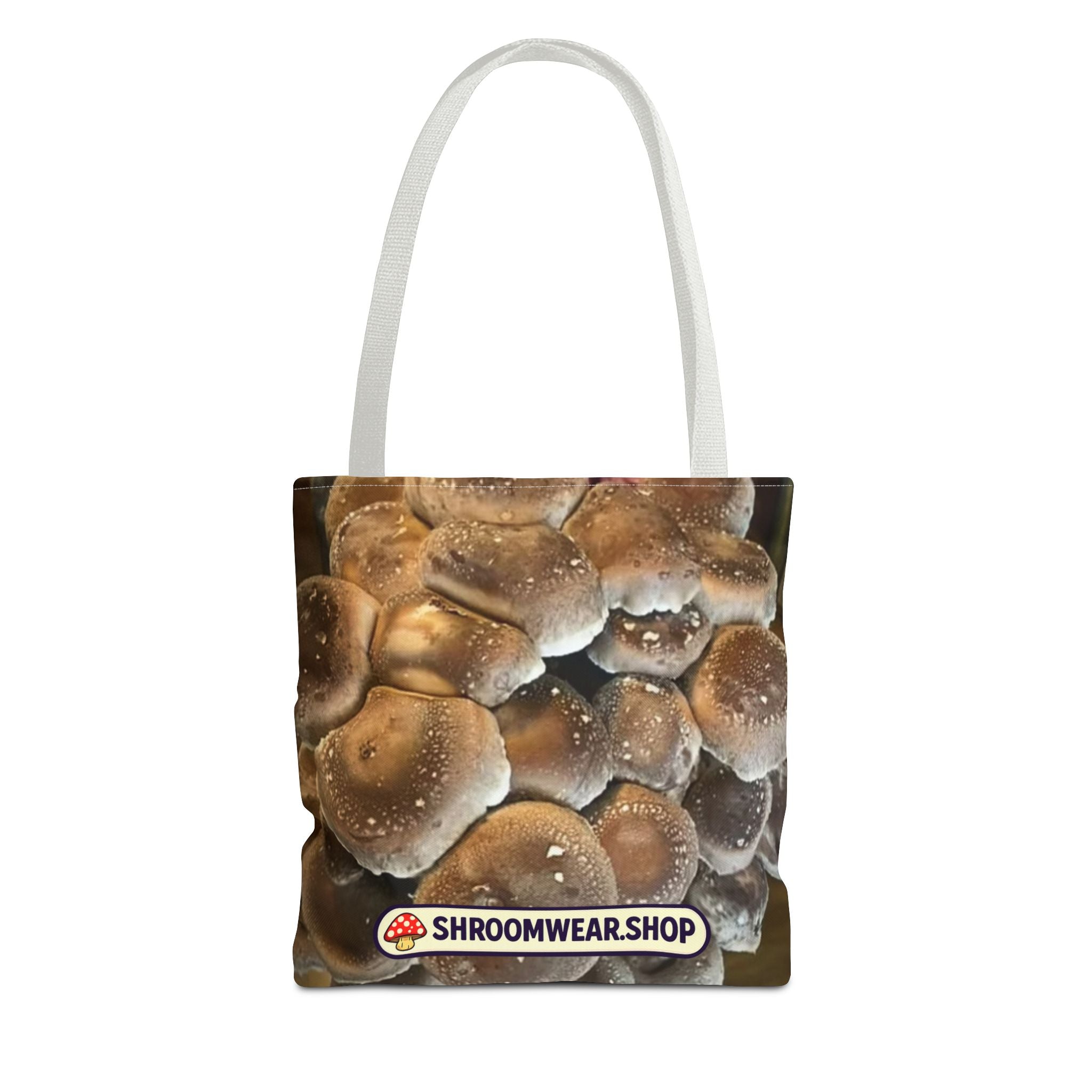 Bag: Mushroom Print Tote Bag-Over-Print Canvas Tote