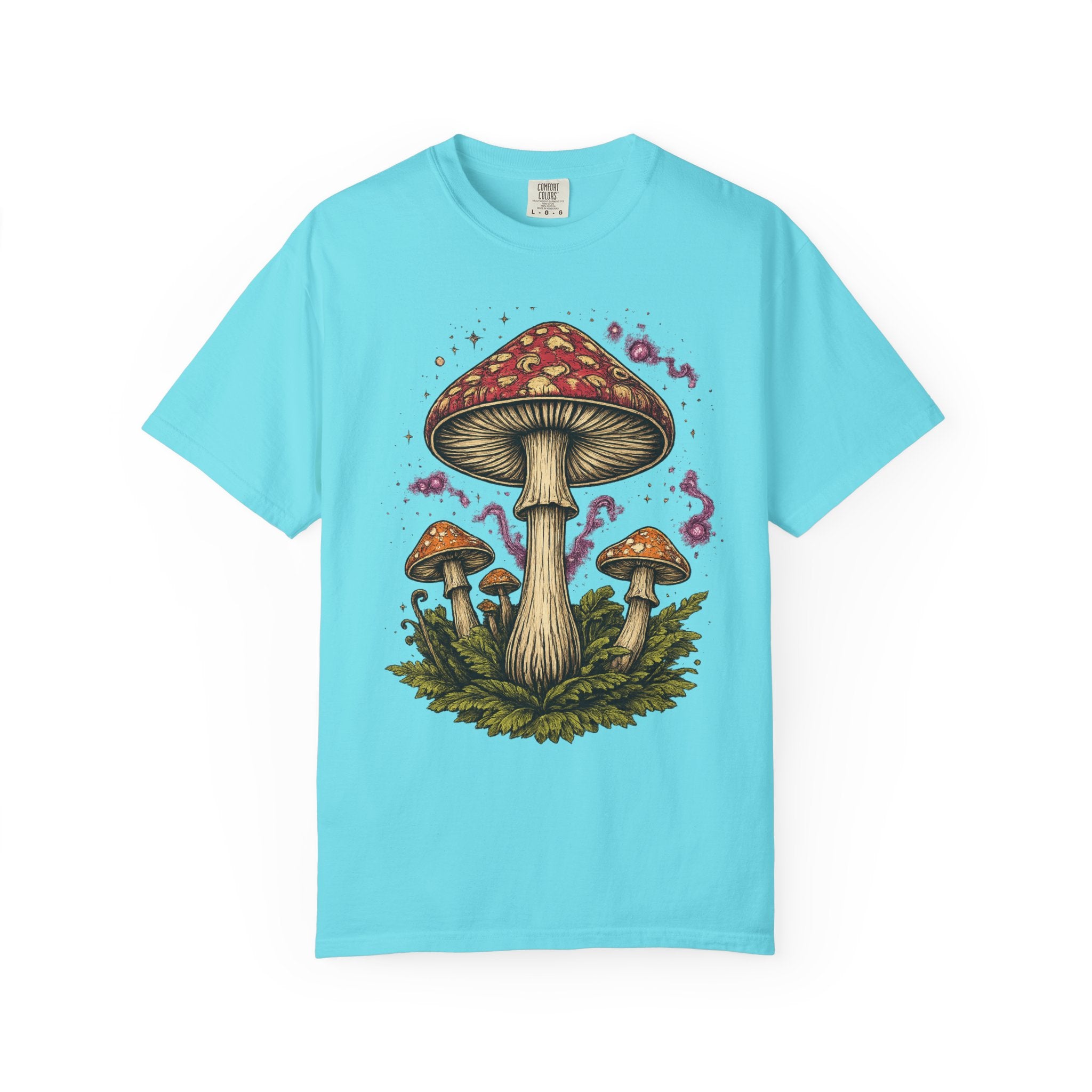 City: Portland Mushroom Graphic T-Shirt — Vintage Forest Amanita Design