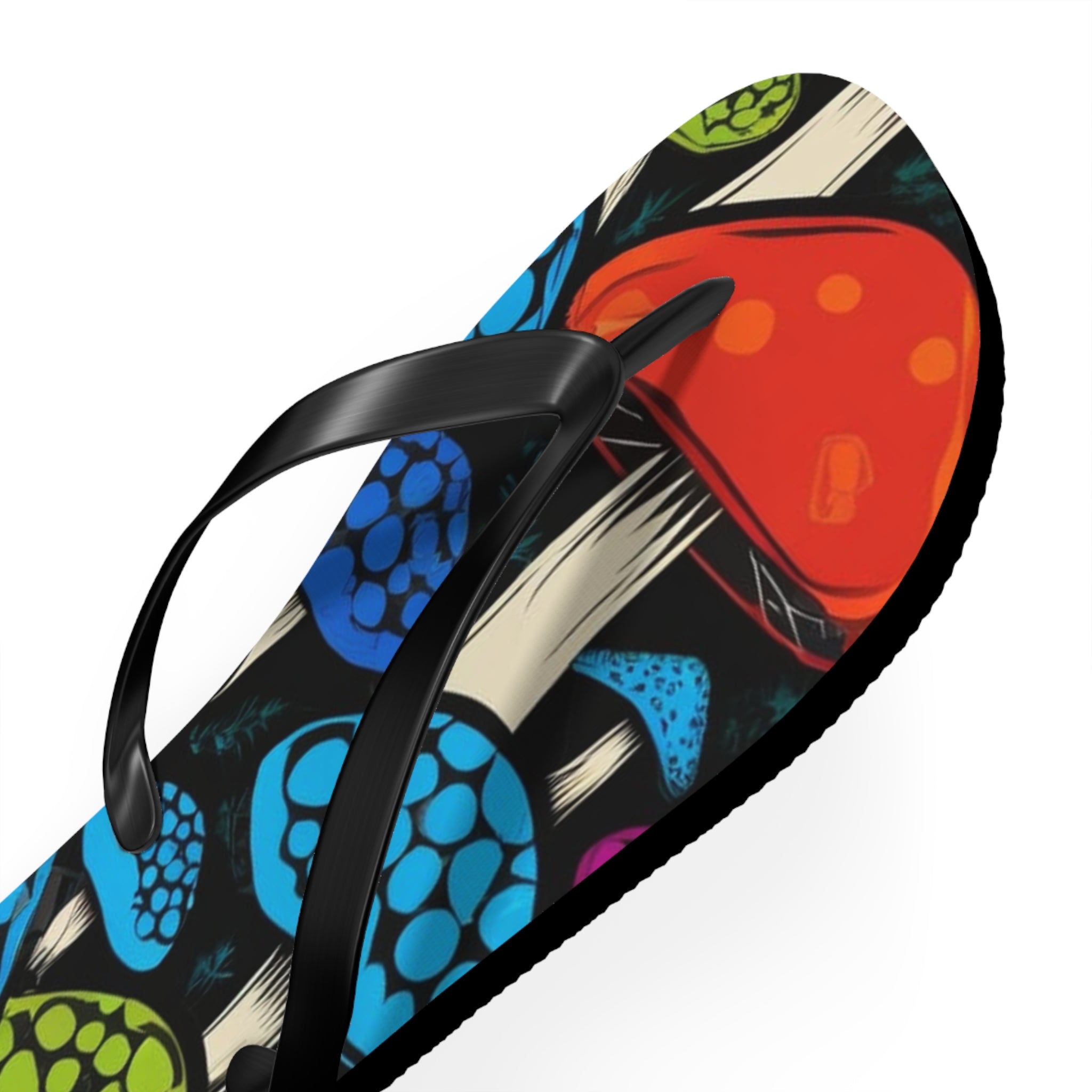 Colorful Psychedelic Mushroom Flip Flops – Vibrant Summer Beach Sandals