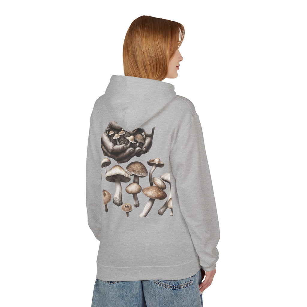 Mushroom Art Hoodie — Botanical Foraging Graphic Pullover