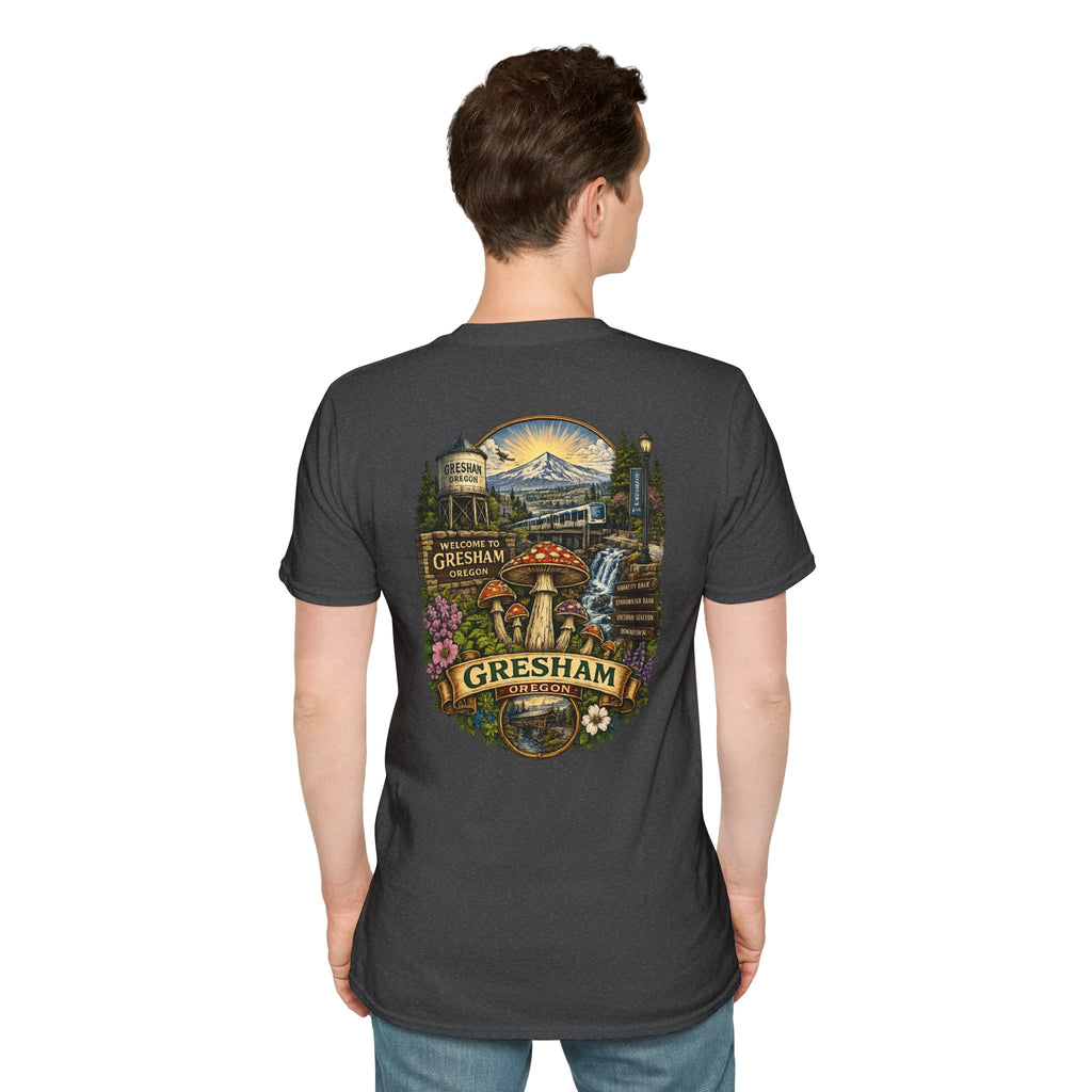 City: Gresham Psychedelic Mushroom Graphic T-Shirt — Red Amanita Illustration