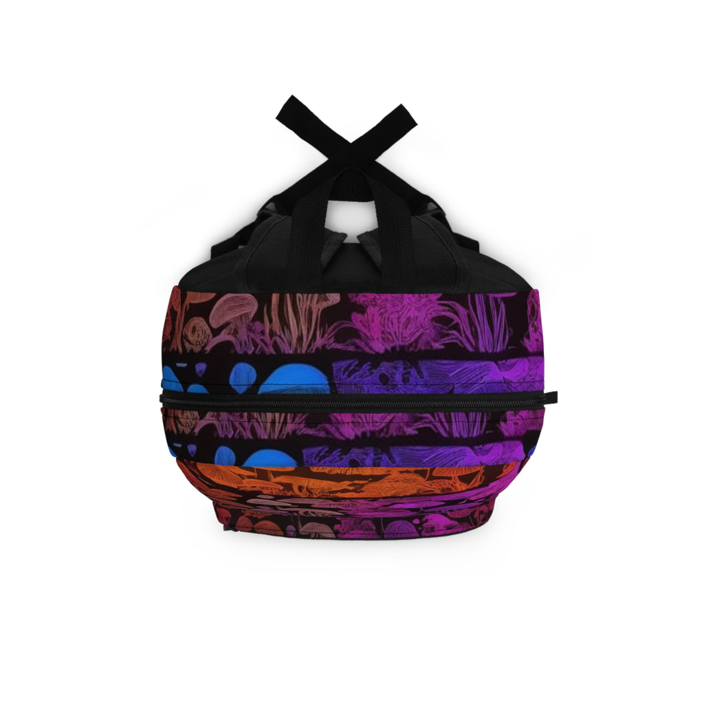 Psychedelic Mushroom Pattern Backpack – Rainbow Fungi School & Travel Bag