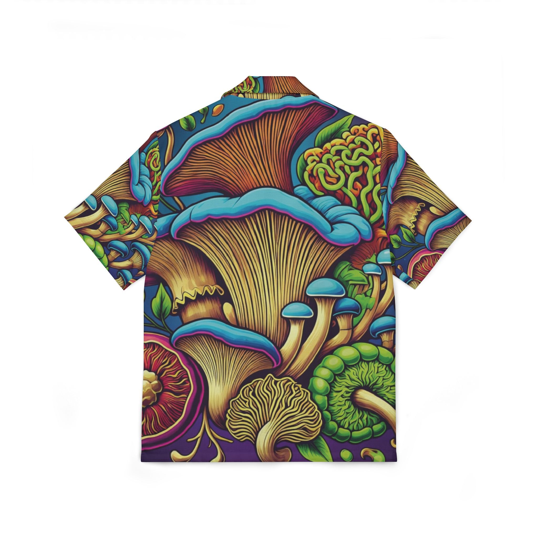Psychedelic Mushroom Hawaiian Camp Shirt — Tropical Trippy Fungi AOP
