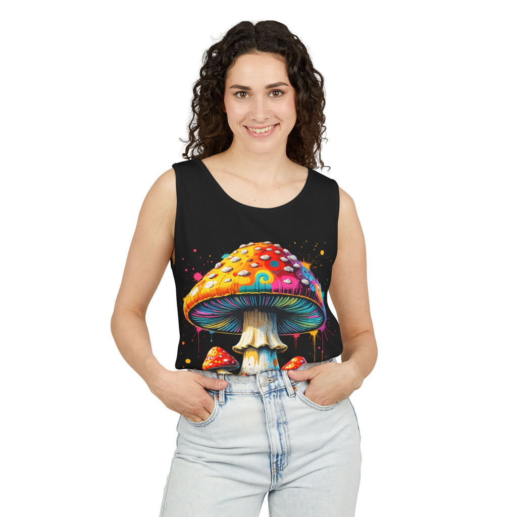 City: Portland Mushroom Graphic Tank Top — Colorful Psychedelic Fungi Design