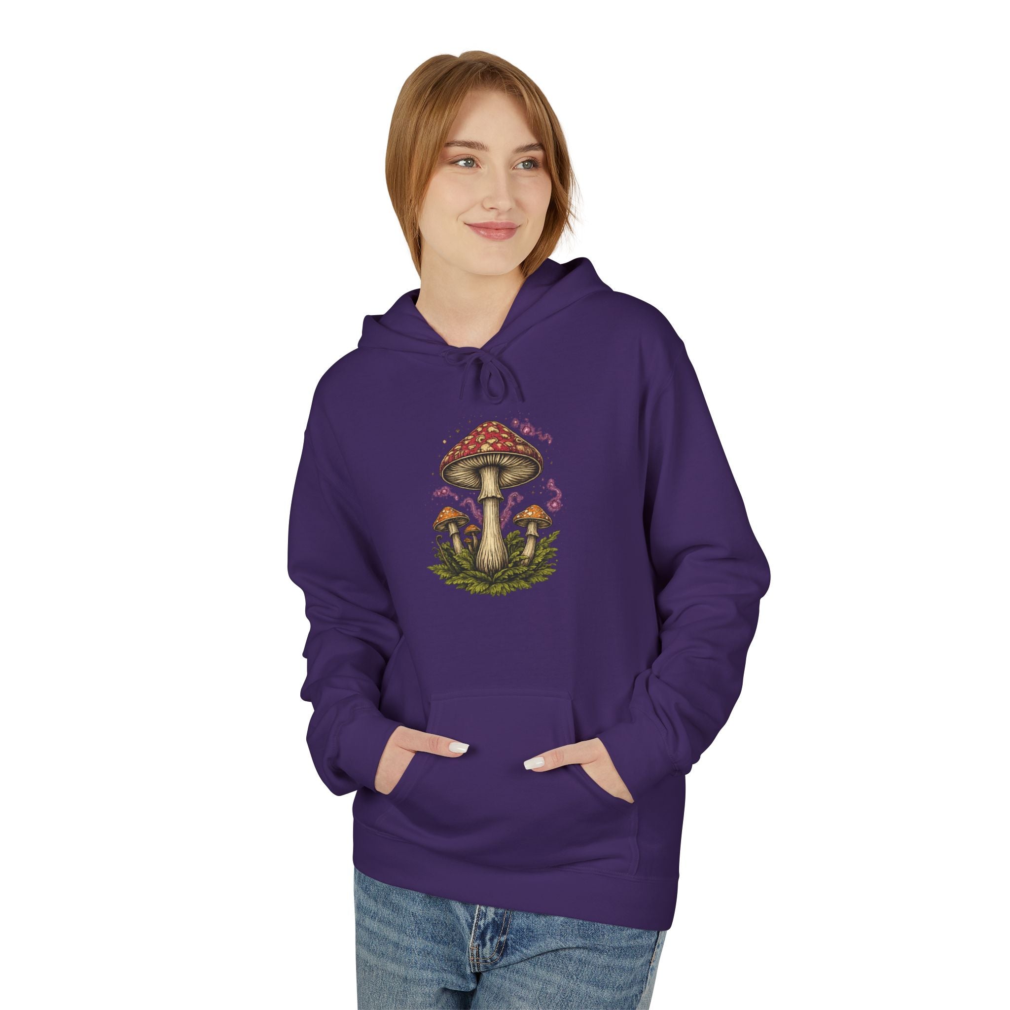 Mushroom Art Hoodie — Botanical Foraging Graphic Pullover