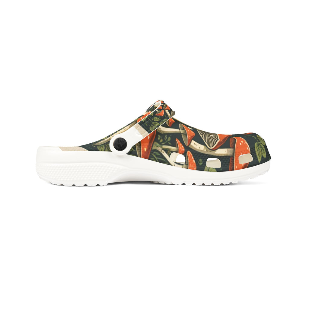 Zuecos de goma EVA Mushroom Garden – Zapatos cómodos con estampado integral
