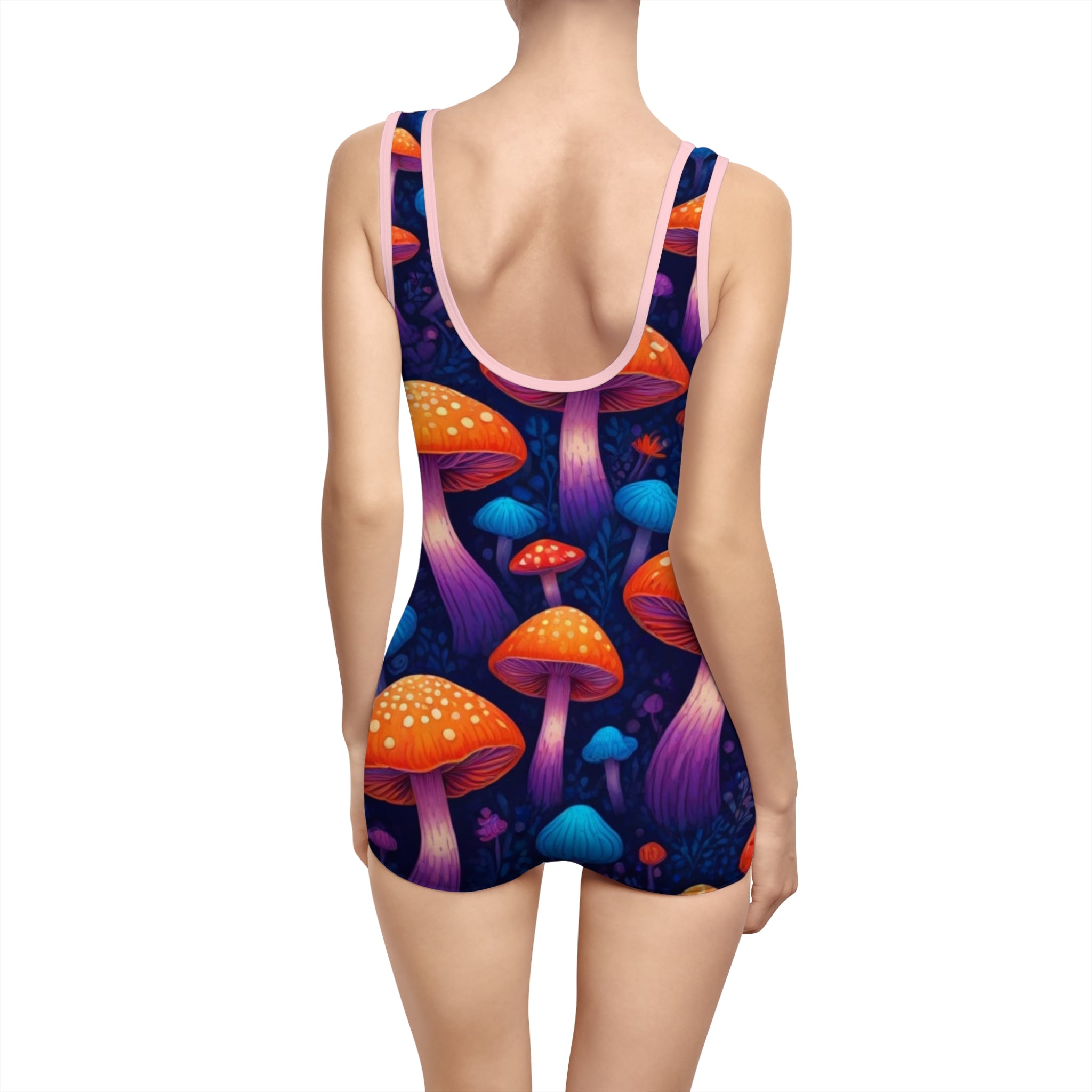 Vibrant Vintage Mushroom Swimsuit - Retro Summer Swimwear, Beachwear, Pool Party, Bohemian Style, Gift for Her