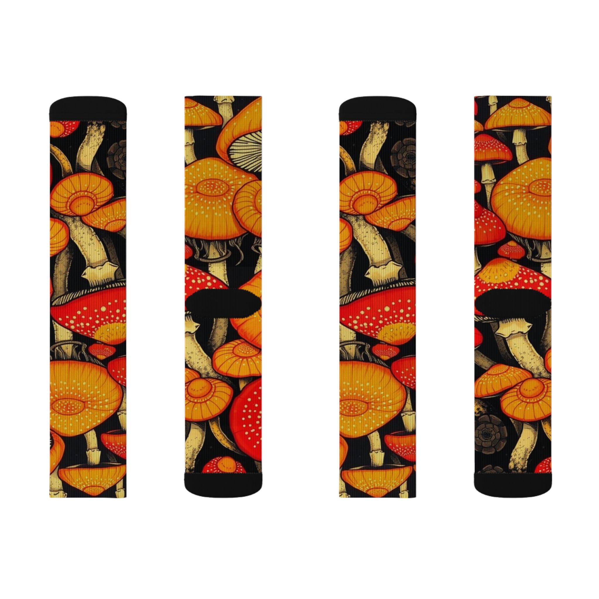 Whimsical Mushroom Socks, Colorful Patterned Socks, Gifts for Nature Lovers, Cozy Everyday Wear, Trendy Sock Collection