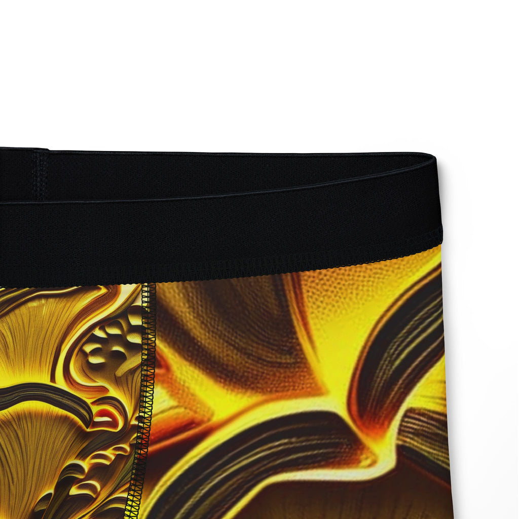 Bóxers para hombre con espirales dorados abstractos - Estampado metálico lujoso en toda la prenda