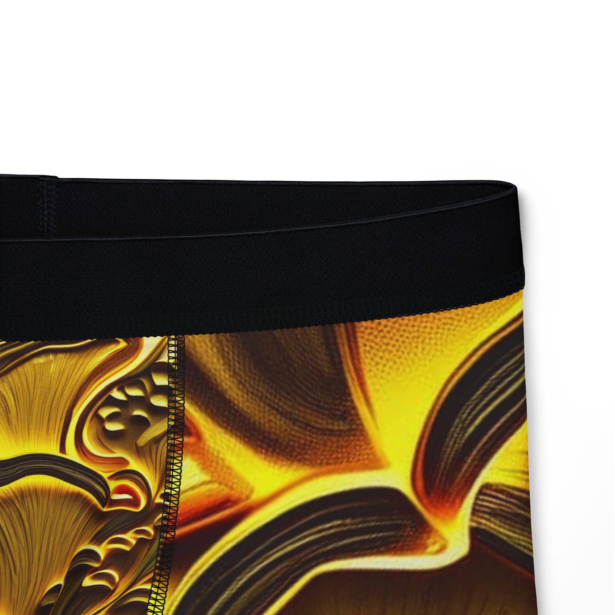 Bóxers para hombre con espirales dorados abstractos - Estampado metálico lujoso en toda la prenda