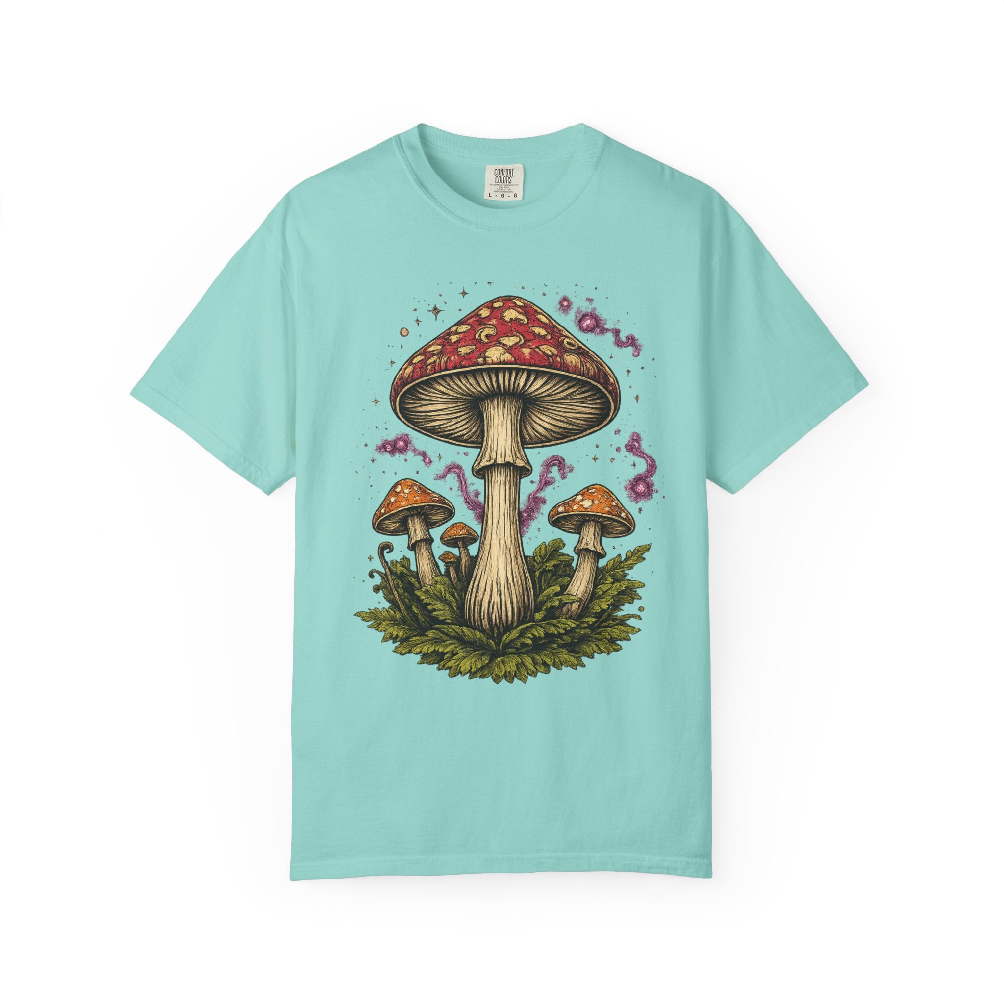City: Portland Mushroom Graphic T-Shirt — Vintage Forest Amanita Design