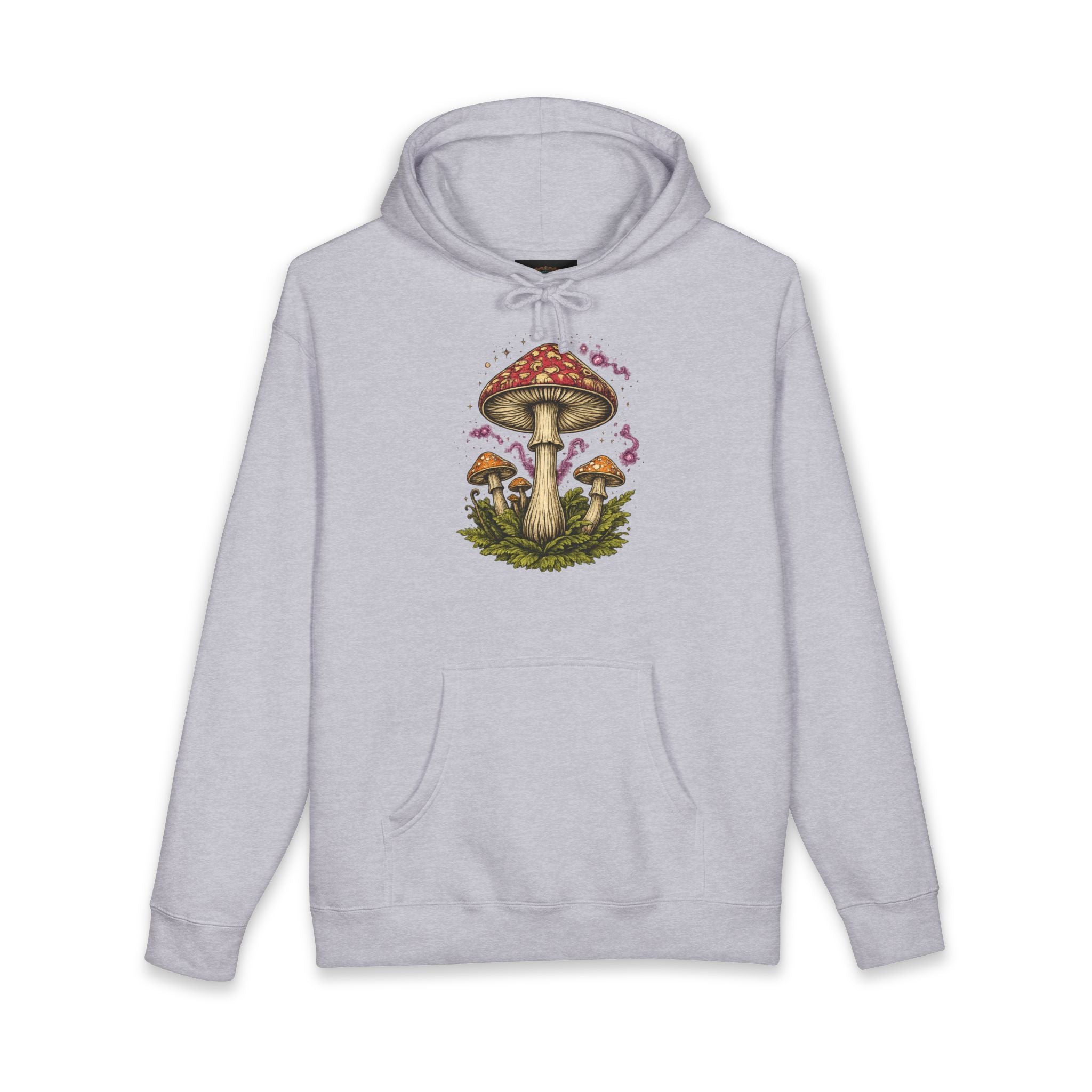 Mushroom Grove Hoodie — Vintage Toadstool Illustration Hooded Sweatshirt