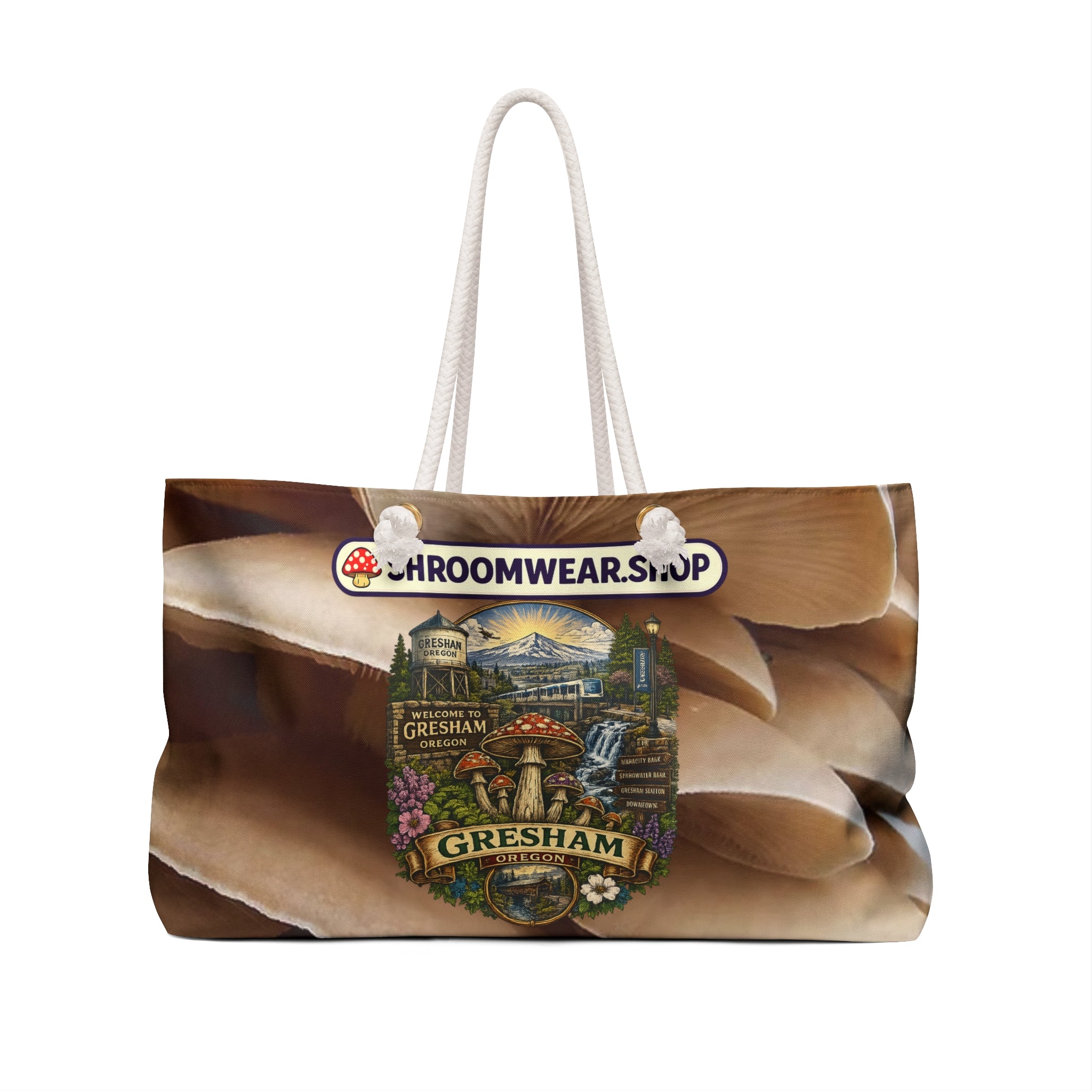 Bag: Mushroom Print Weekender Bag — Gresham Nature Travel Tote