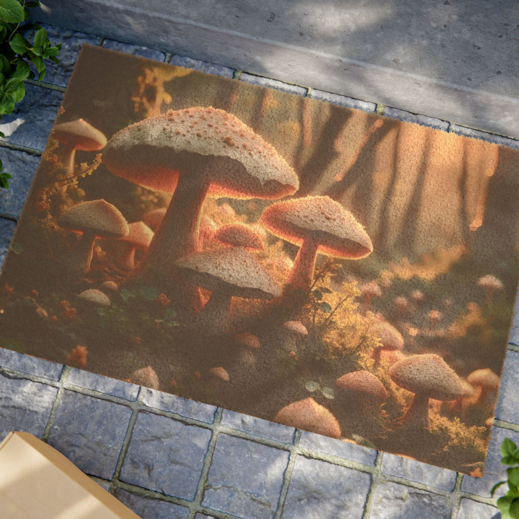 Mushroom Forest Doormat — Cozy Woodland Welcome Mat