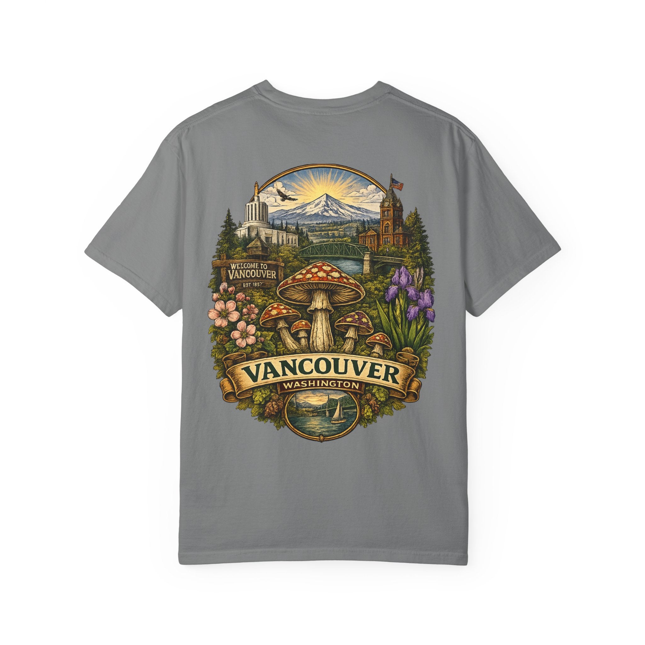 City: Lake Oswego Mushroom T-Shirt — Vintage Nature & Psychedelic Fungi Design