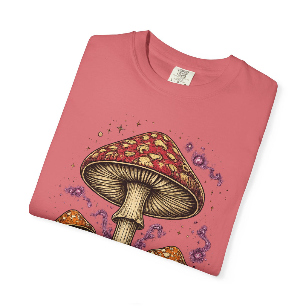 City: Portland Mushroom Graphic T-Shirt — Vintage Forest Amanita Design