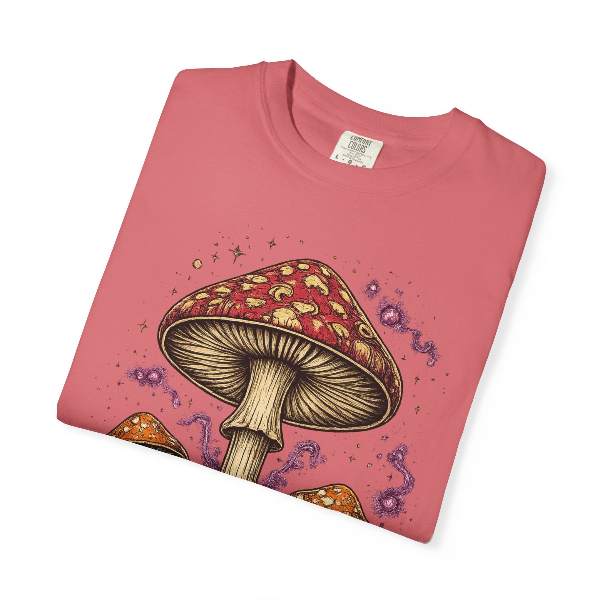 City: Portland Mushroom Graphic T-Shirt — Vintage Forest Amanita Design