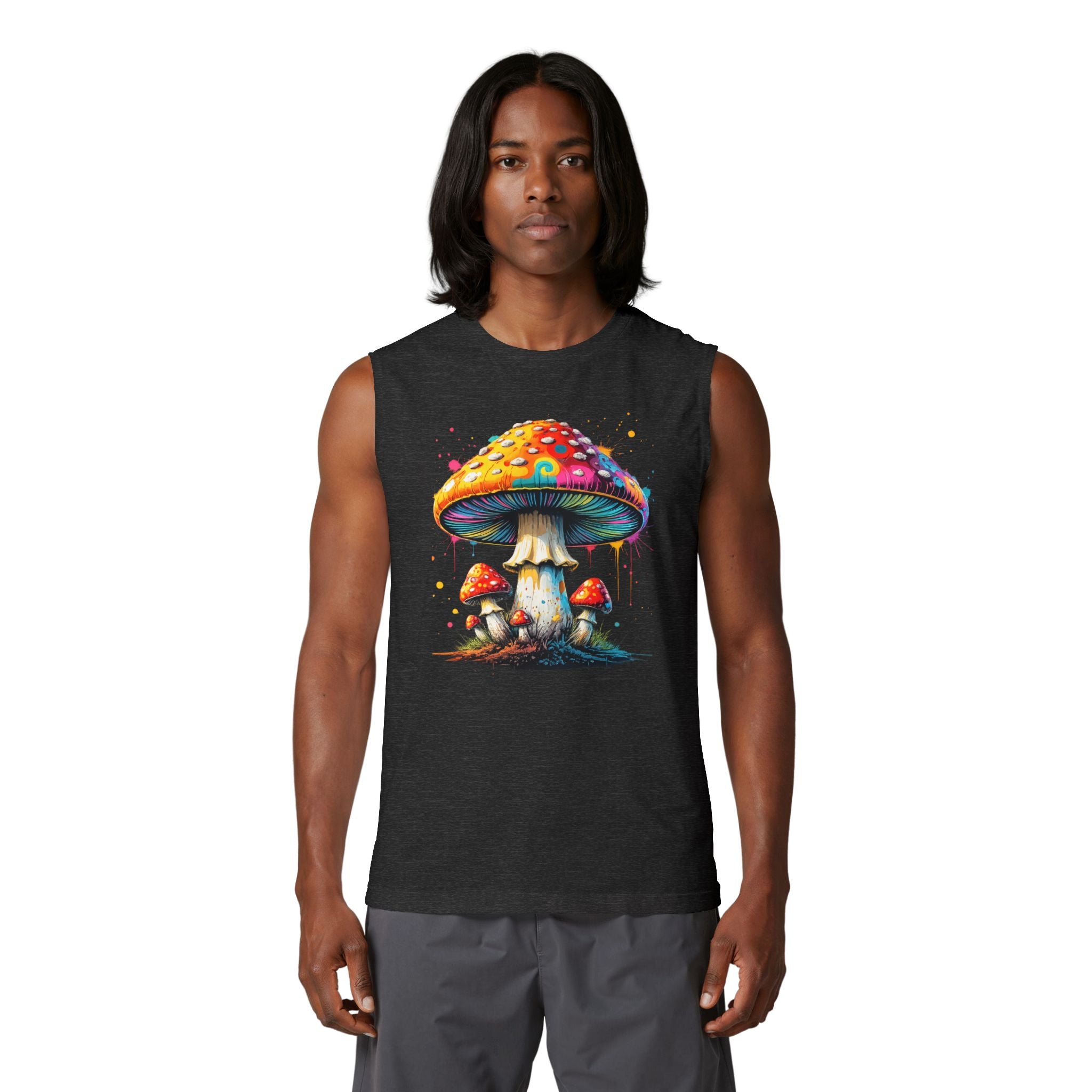 City: Vancouver Mushroom Tank Top — Colorful Psychedelic Fungi Graphic Muscle Tee