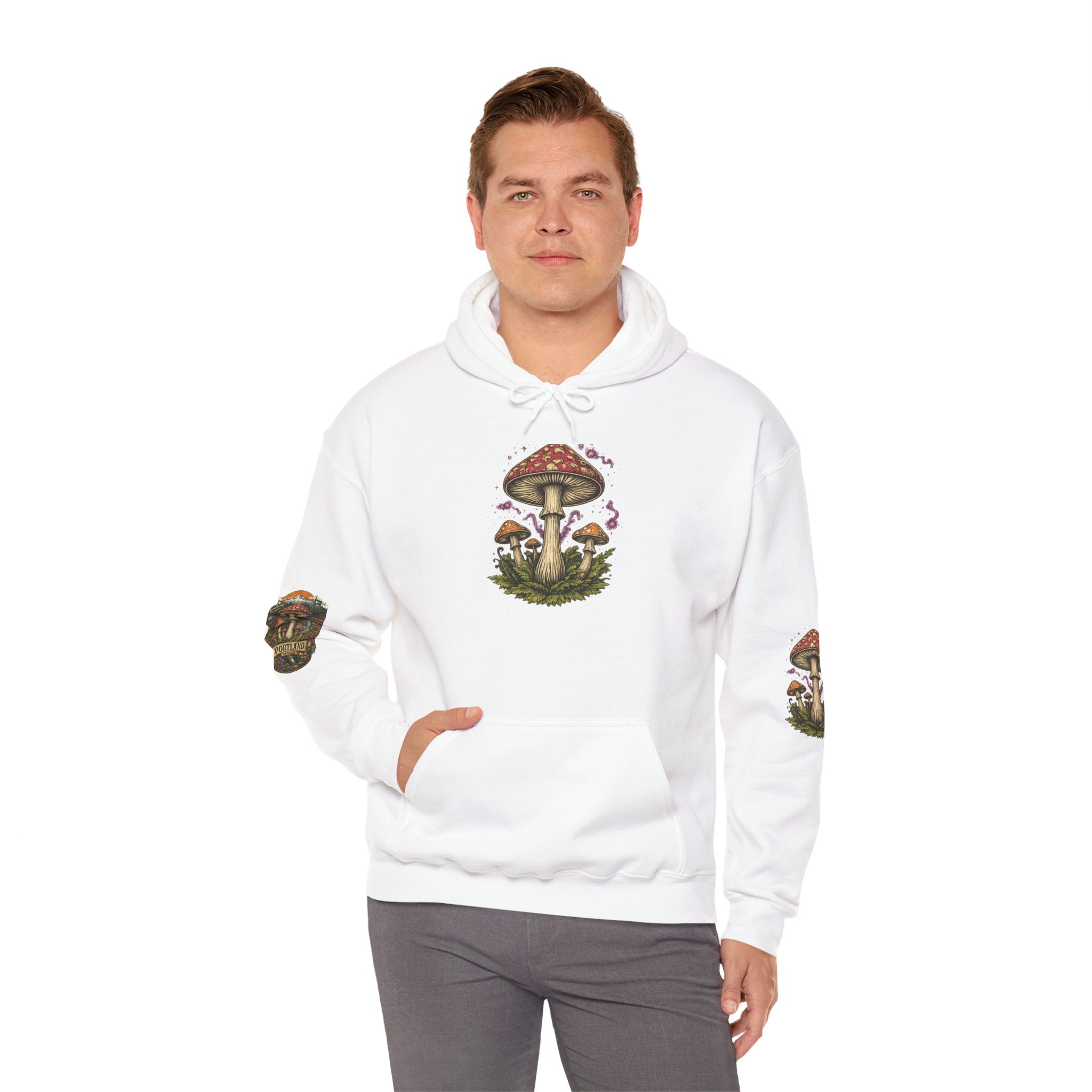 City: Portland Mushroom Forest Hooded Sweatshirt Nature Graphic Hoodie