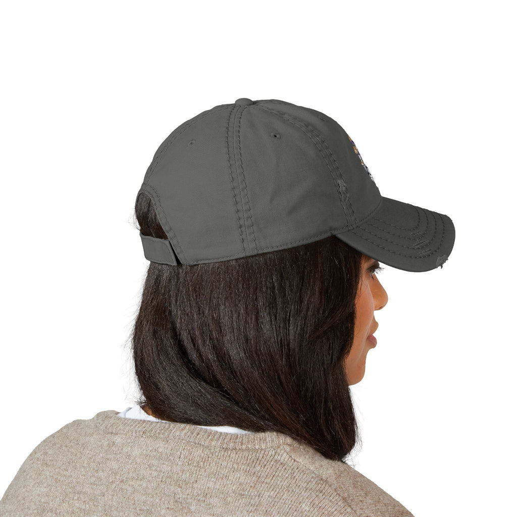 Gorra de papá bordada con calavera de hongos desgastada — Gorra de camionero vintage para amantes de los hongos