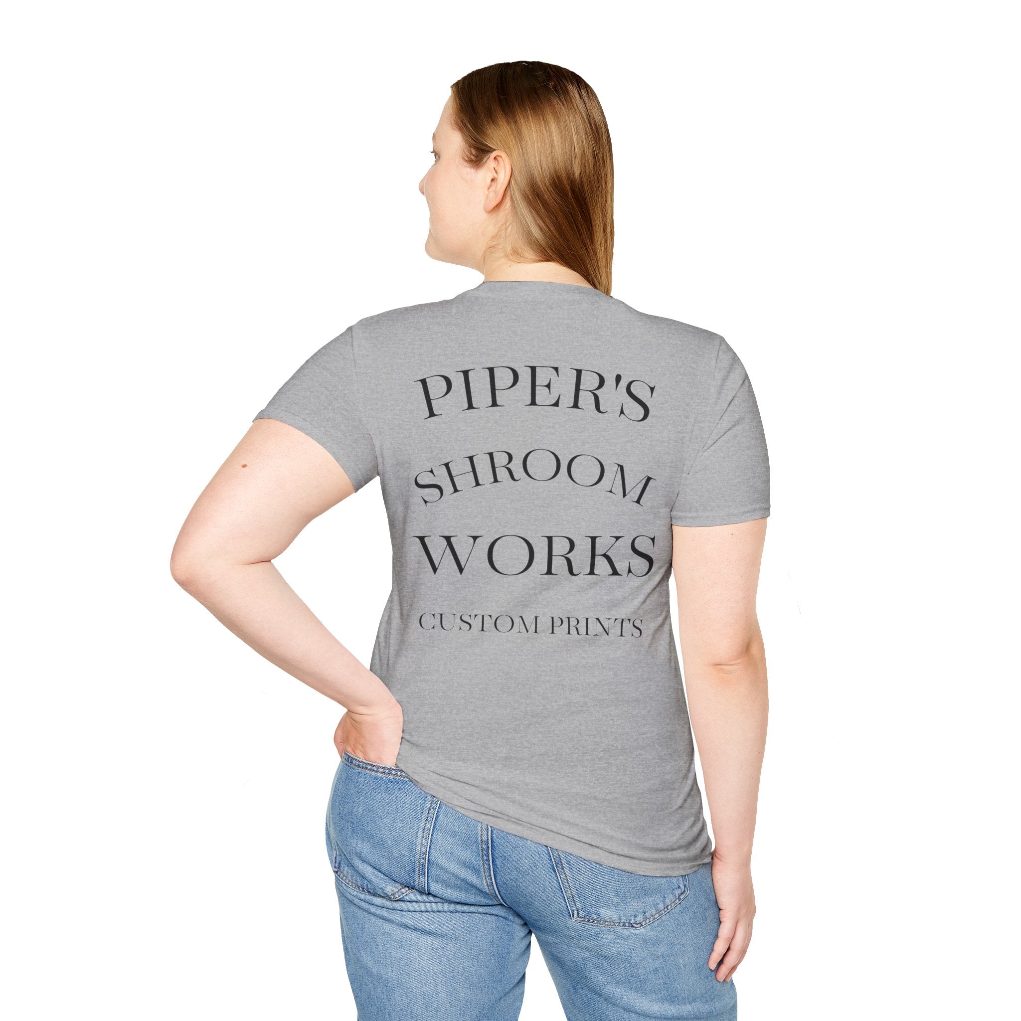 Piper's Shroom Works T-Shirt — Rainbow Drip Mushroom Graphic Tee