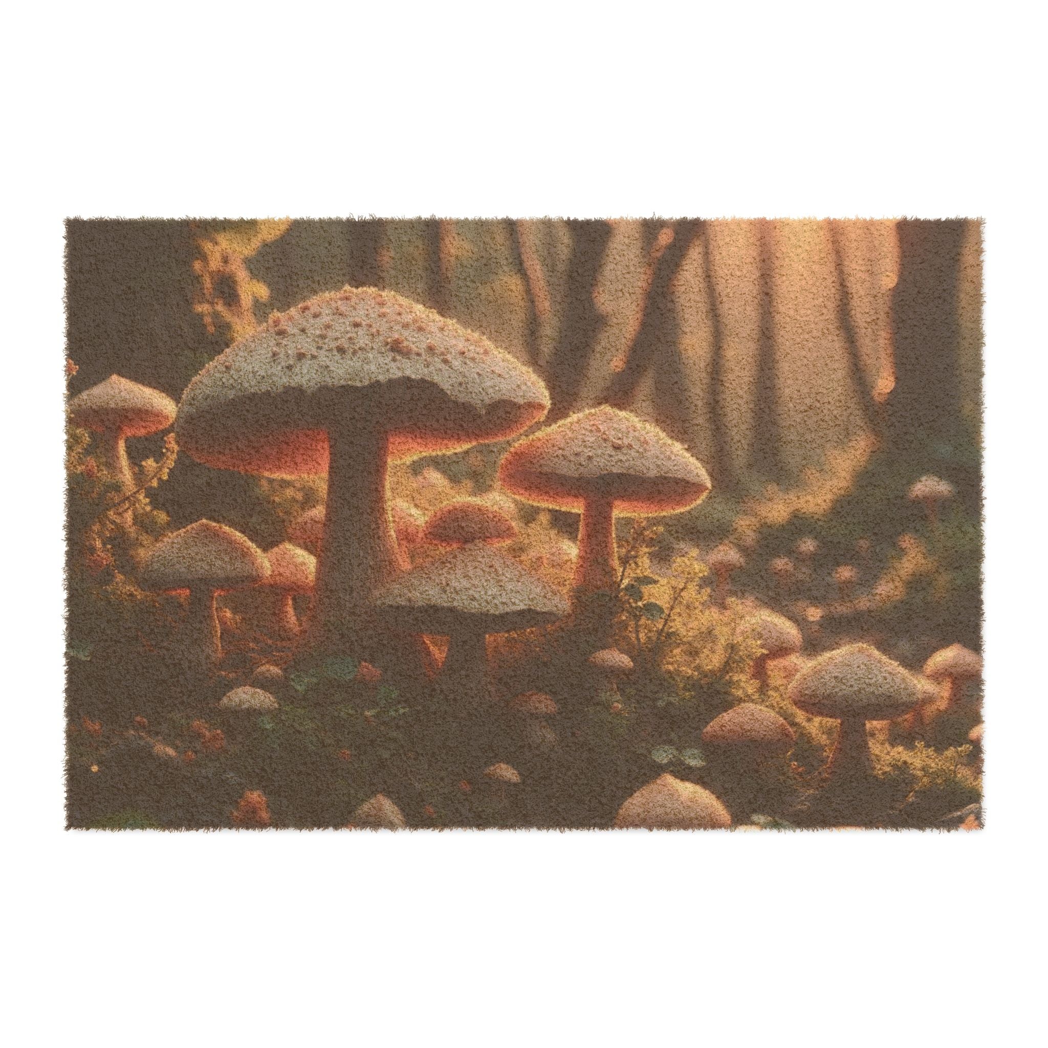 Mushroom Forest Doormat — Cozy Woodland Welcome Mat