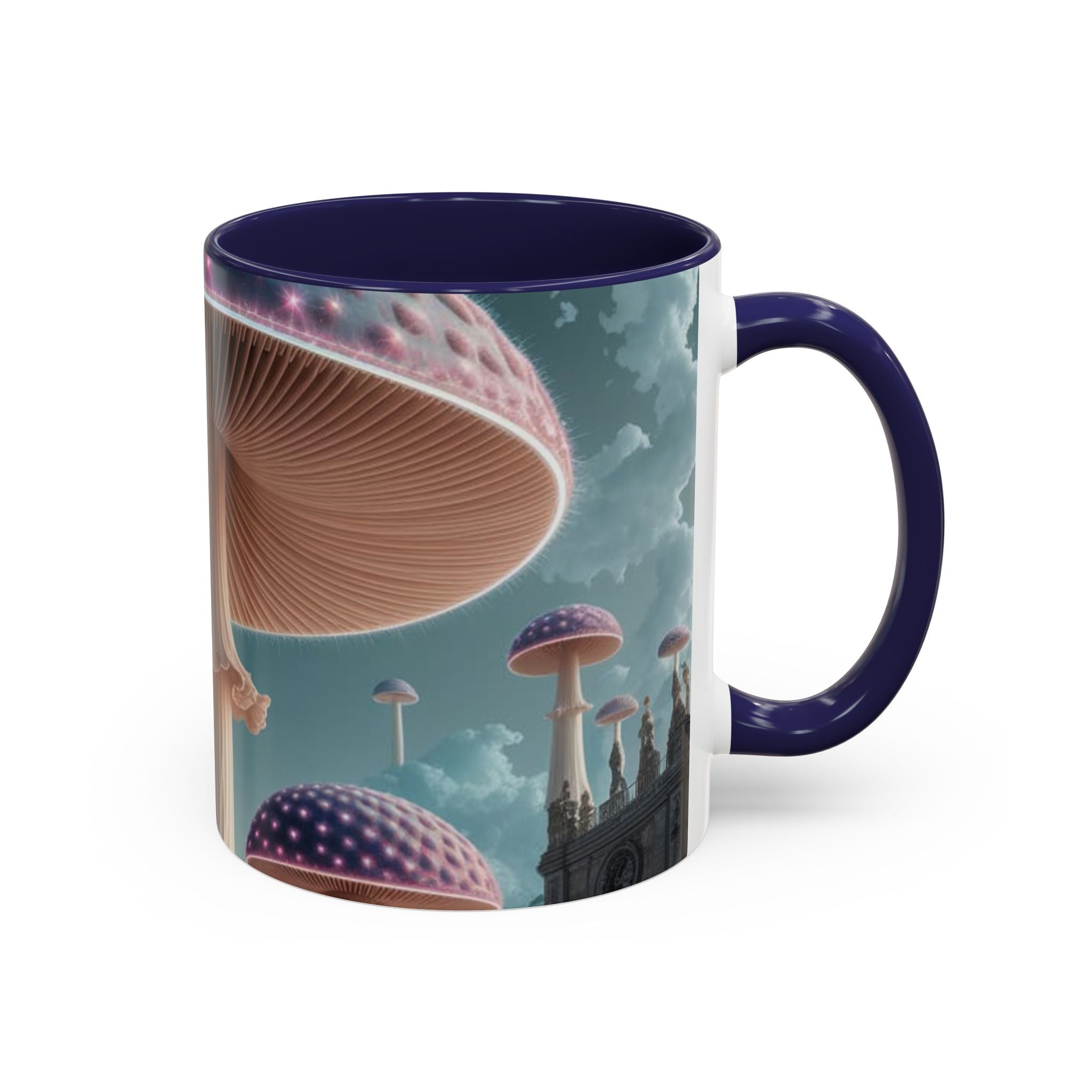 Mug: Mystical Mushroom Accent Coffee Mug — Fantasy Psychedelic Ceramic Cup (11/15oz)