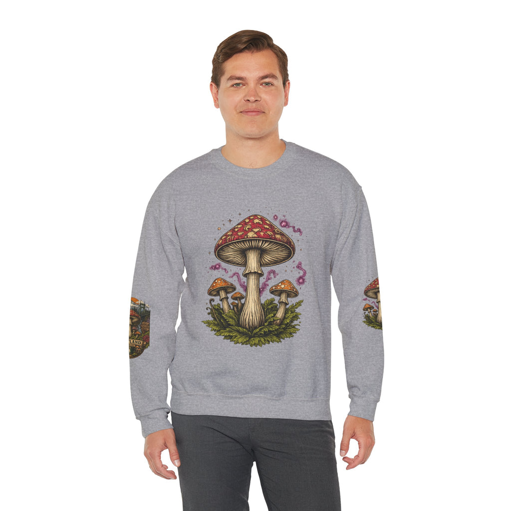 City: Portland Mushroom Crewneck Sweatshirt Vintage Psychedelic Fungi Graphic