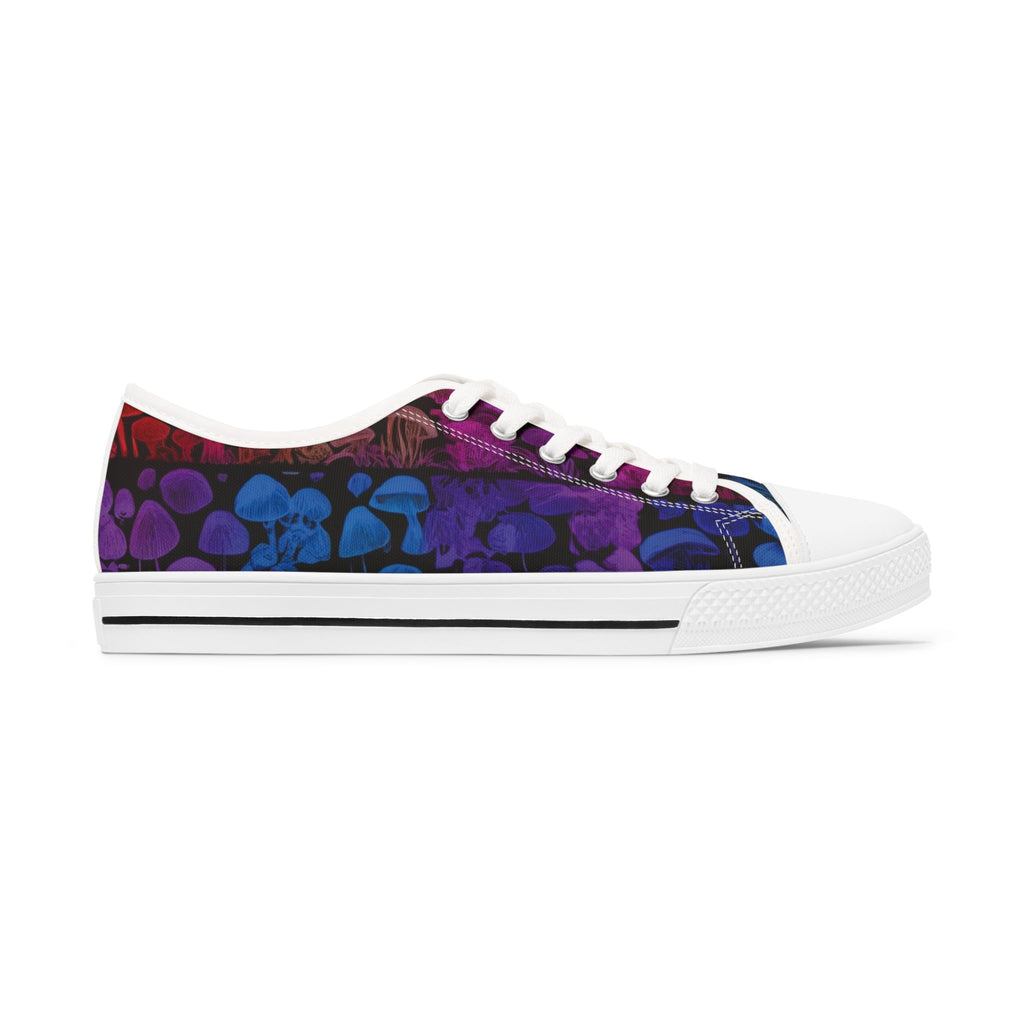 Women's Low Top Sneakers — Purple Skull Pattern Casual Canvas Shoes