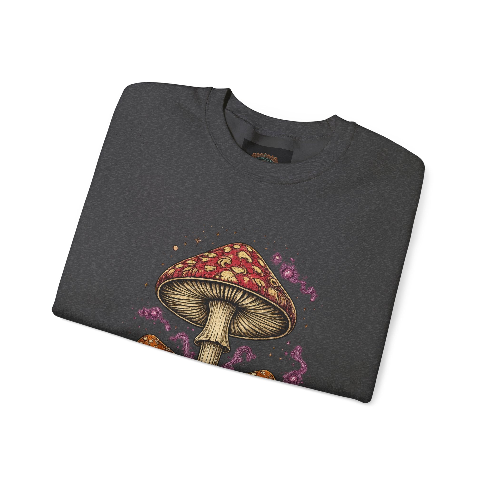 City: Portland Mushroom Crewneck Sweatshirt Vintage Psychedelic Fungi Graphic