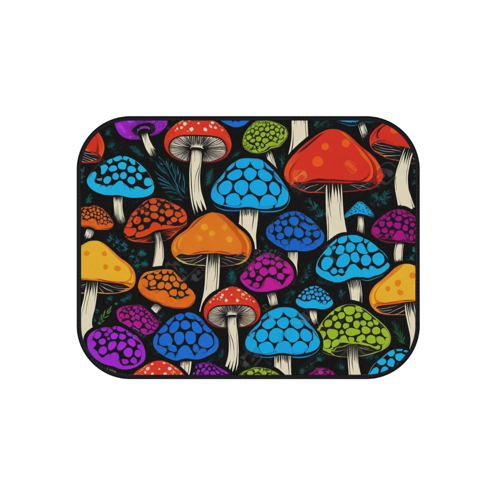 Colorful Mushroom Car Floor Mats (Set of 4) — Vibrant Psychedelic Auto Rugs