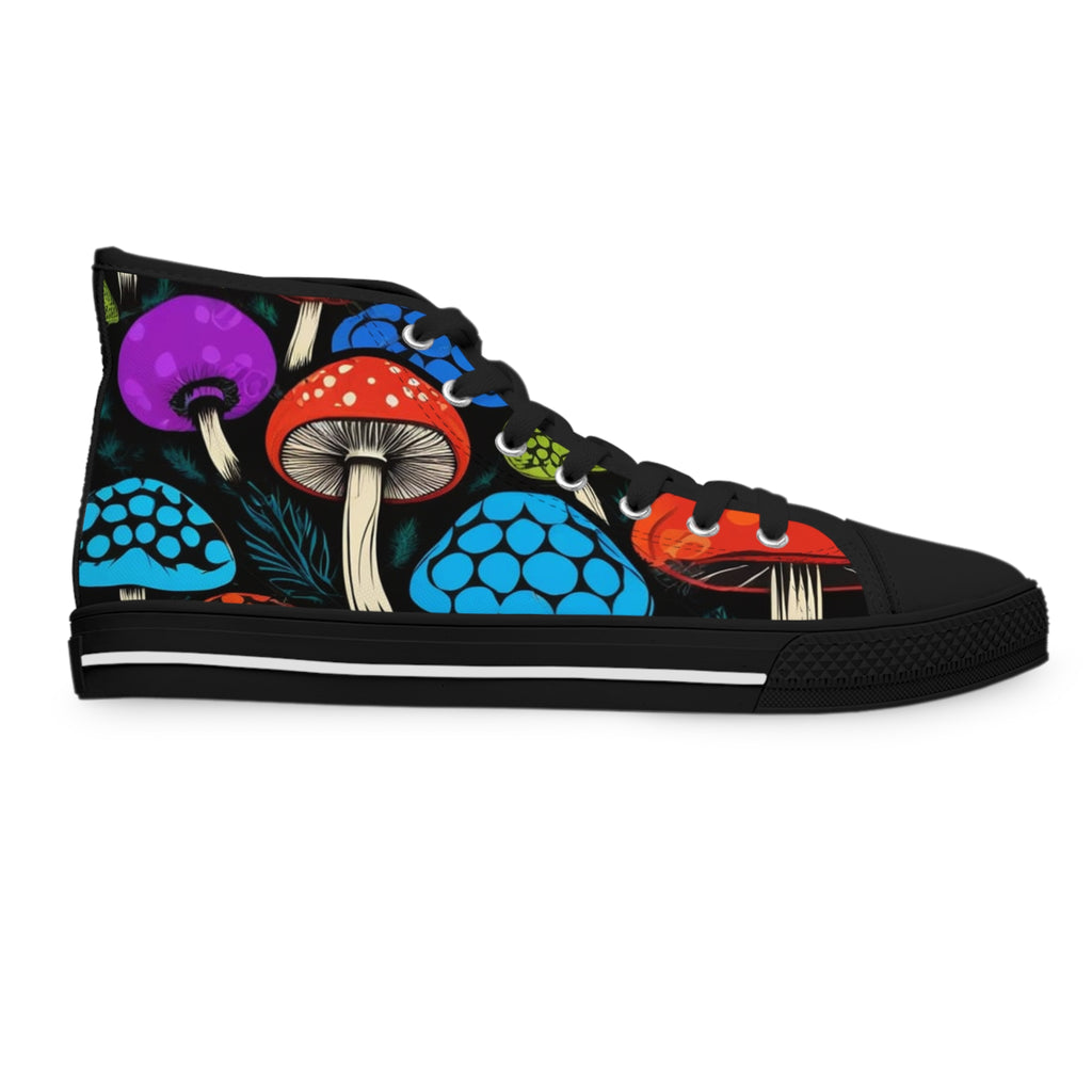Zapatillas altas para mujer — Estampado de setas psicodélicas de colores