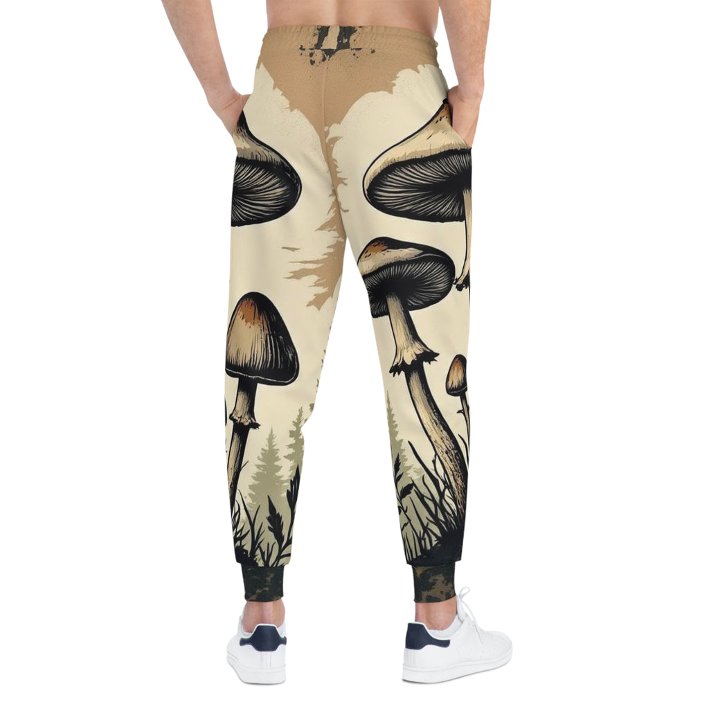 Pantalones deportivos joggers Bosque de Hongos — Estampado botánico integral vintage