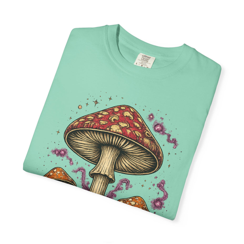 City: Portland Mushroom Graphic T-Shirt — Vintage Forest Amanita Design
