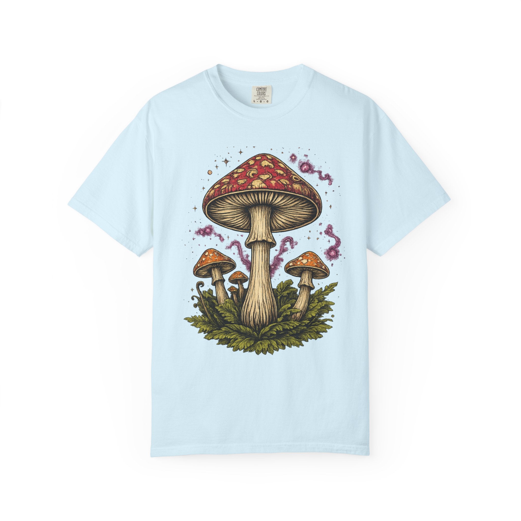 City: Portland Mushroom Graphic T-Shirt — Vintage Forest Amanita Design