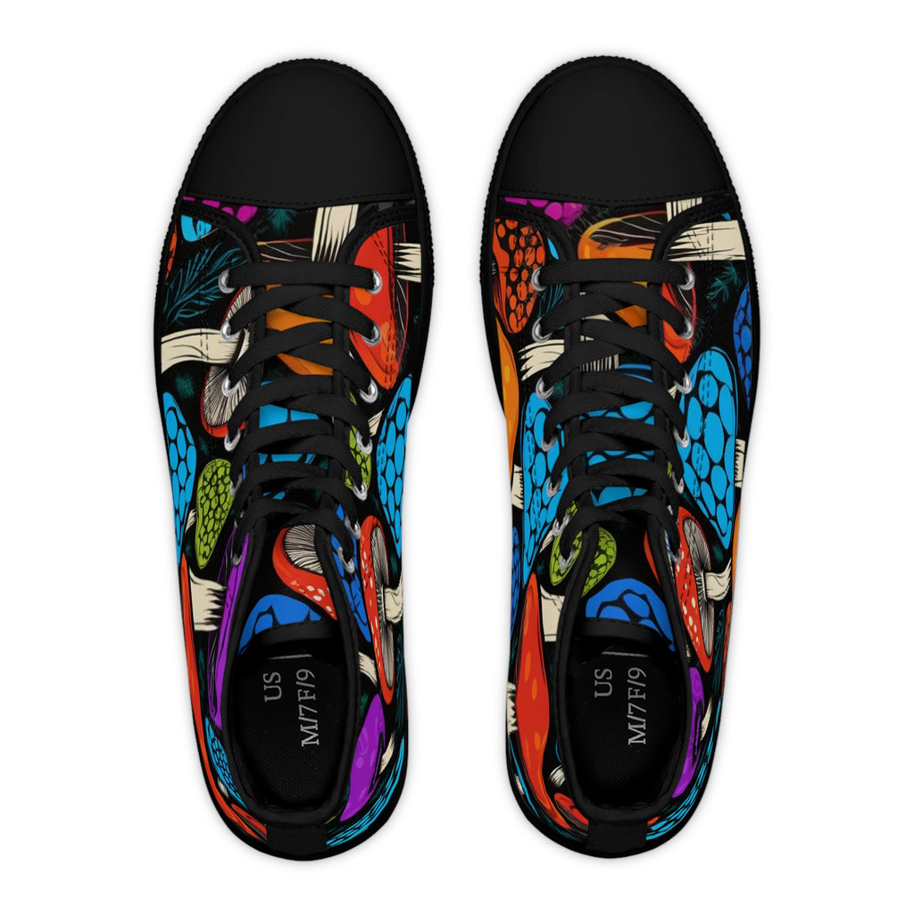 Zapatillas altas para mujer — Estampado de setas psicodélicas de colores