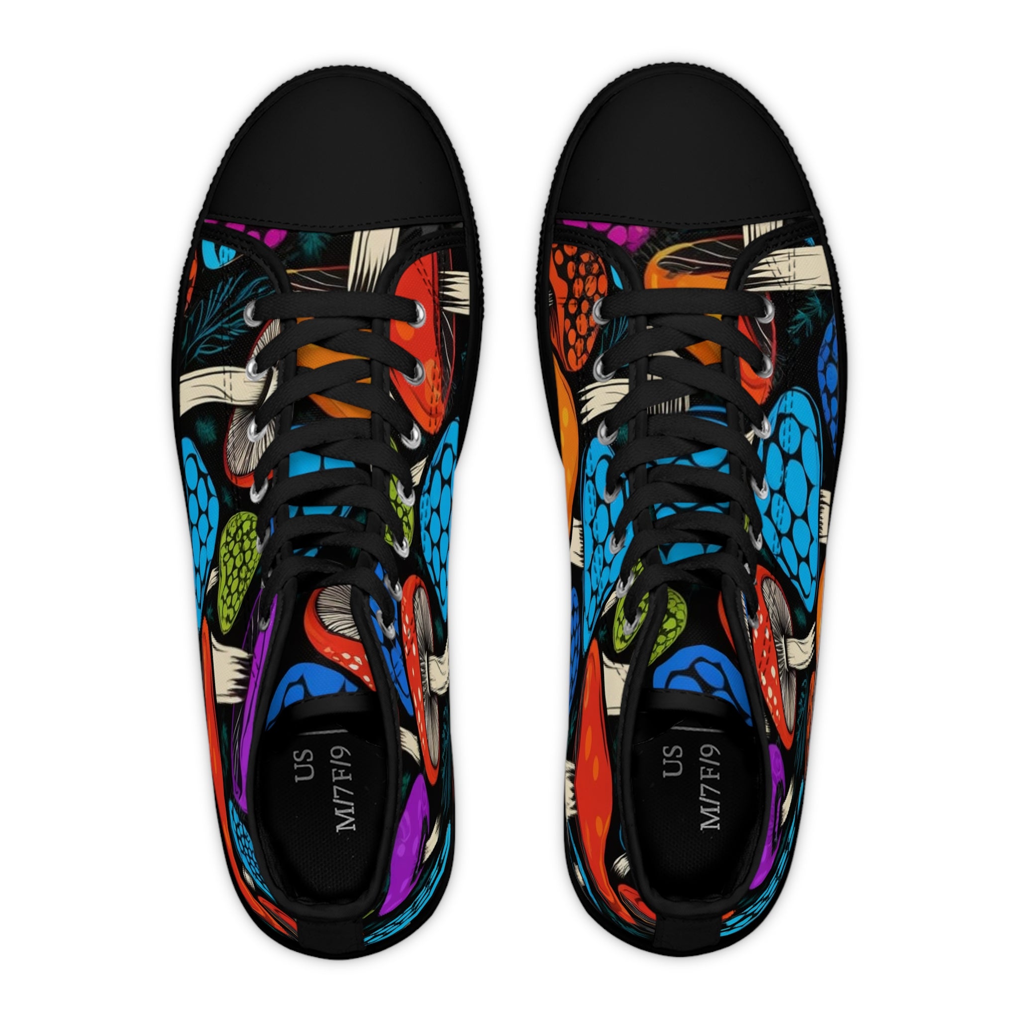 Zapatillas altas para mujer — Estampado de setas psicodélicas de colores