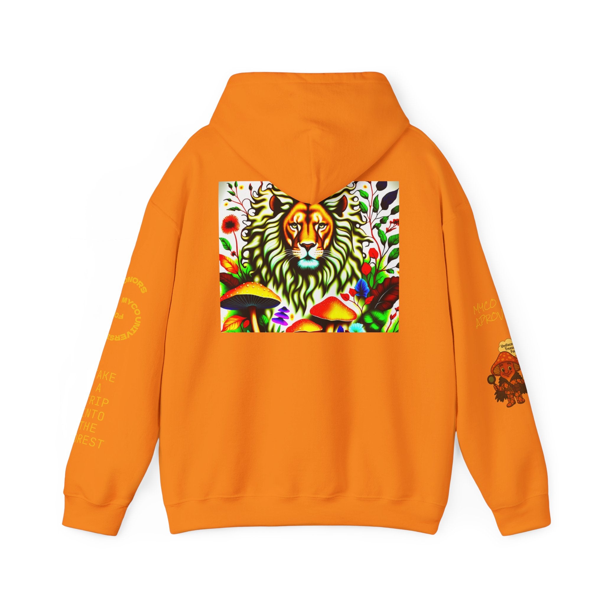 Myco University Lion & Mushroom Hoodie — Psychedelic Lion Graphic Pullover