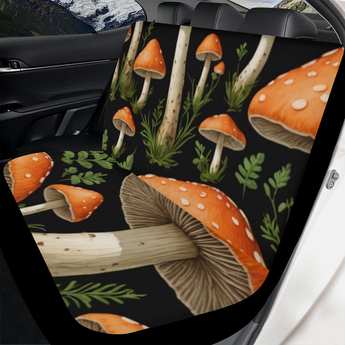 Orange & Yellow Spotted Mushrooms of the Garden Custom Prints Car Seat Cover Set