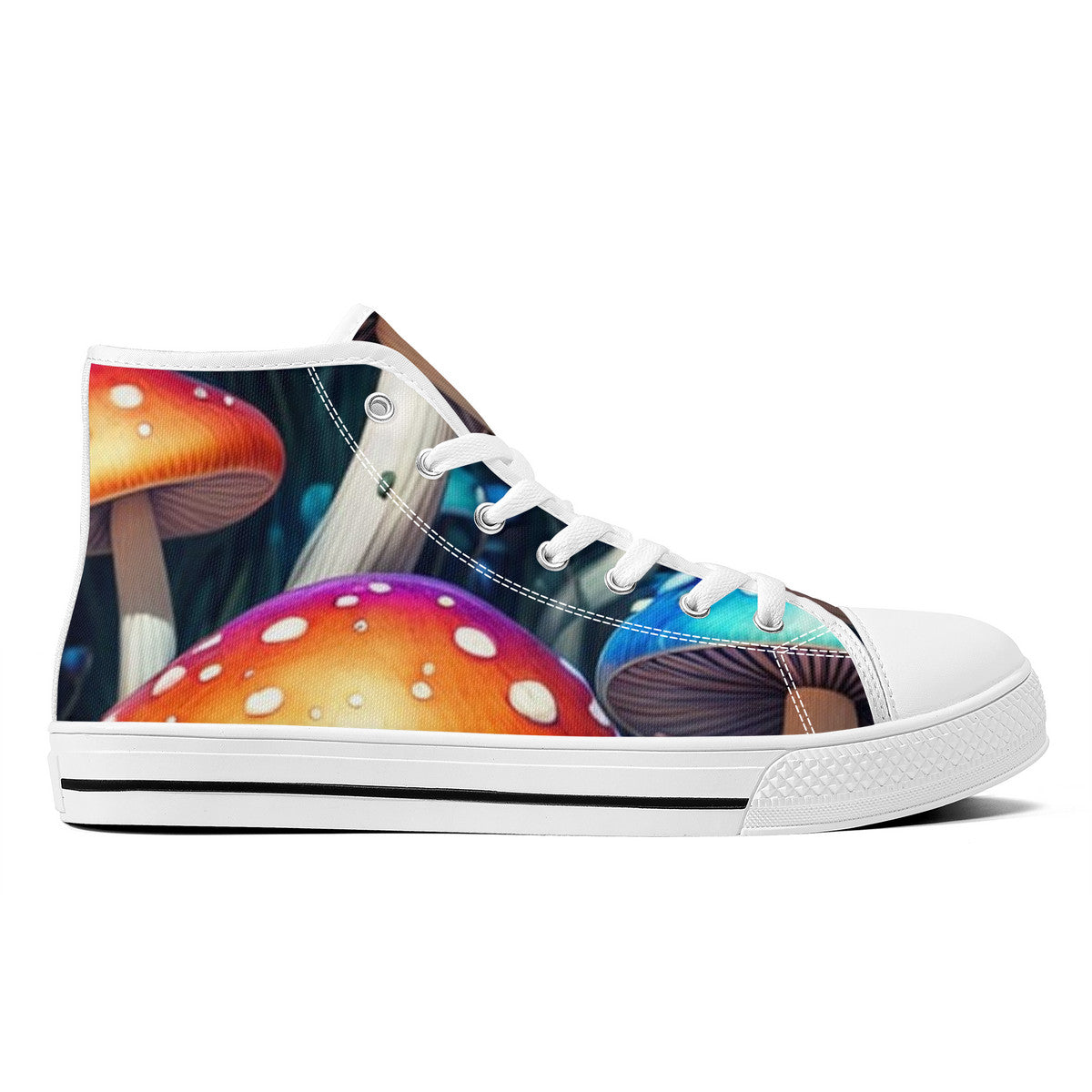 Orange Caps Mushroom High-Top Canvas Shoes